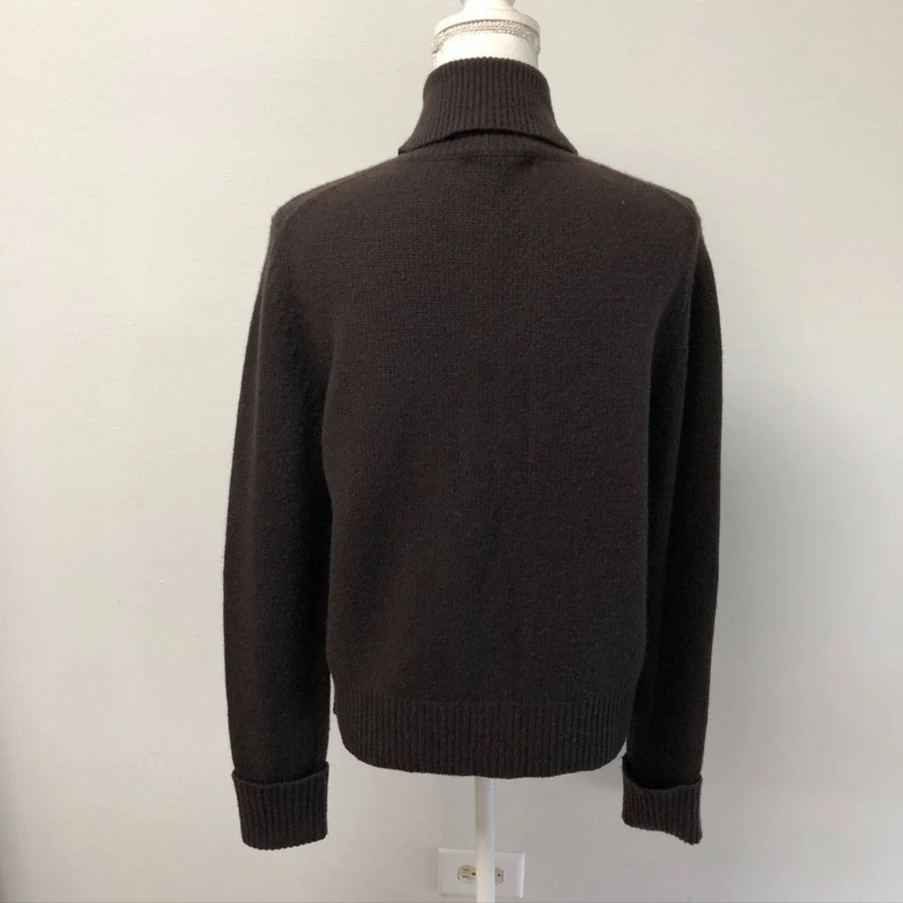 Henri‎ Bendel Wool Cashmere Cardigan Sweater Jumper Womens Large Brown Old Money